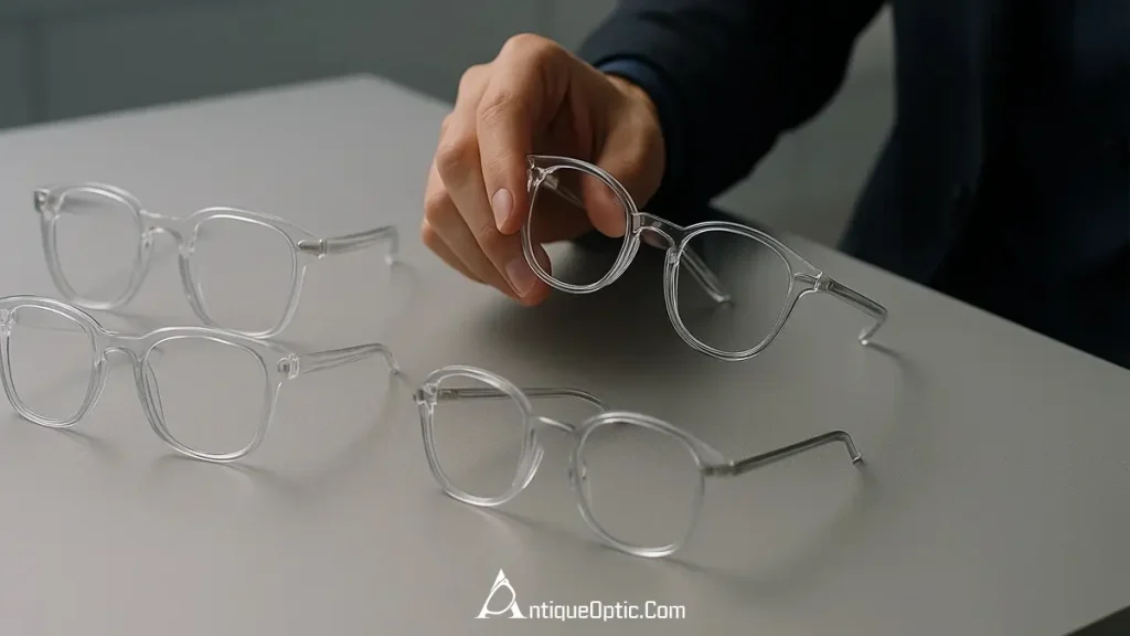 کیفیت ساخت عینک با فریم شفاف 