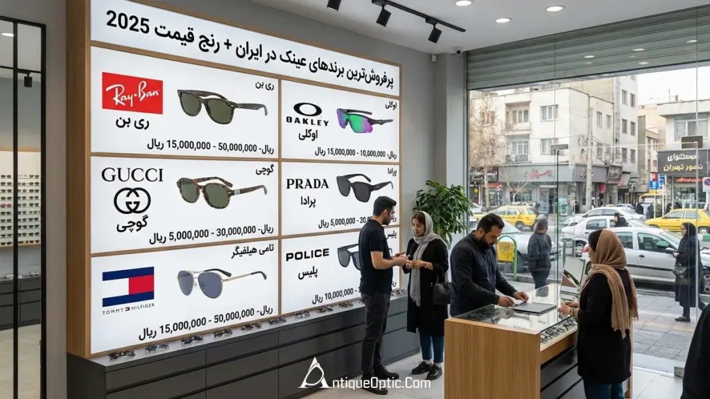 پرفروش‌ترین برندهای عینک در ایران + رنج قیمت 2025