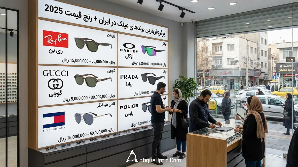 پرفروش‌ترین برندهای عینک در ایران + رنج قیمت 2025