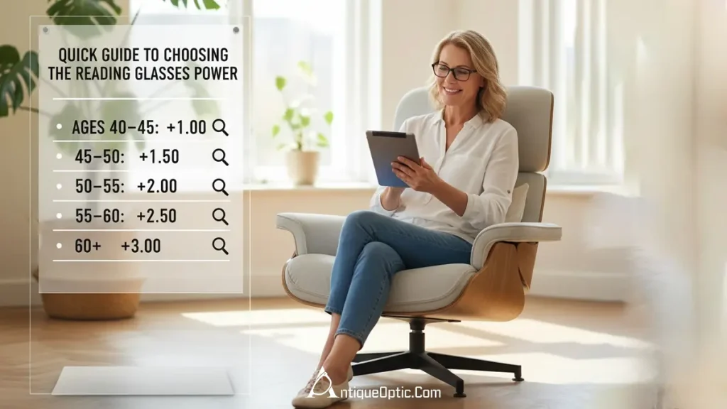 راهنمای سریع انتخاب شماره مناسب عینک مطالعه