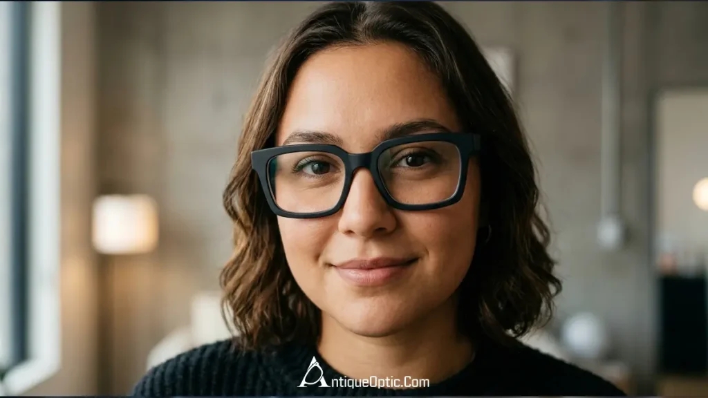 انتخاب عینک برای صورت‌های گرد؛ هدف: ایجاد زاویه و کشیدگی