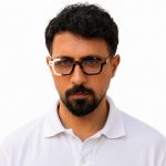 عینک طبی Jean Philippe Joly هاوانا سفید مدل VO65203 روی صورت یک آقا