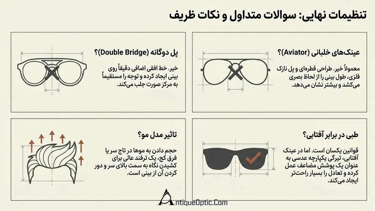 سوالات متداول درباره عینک برای بینی بزرگ