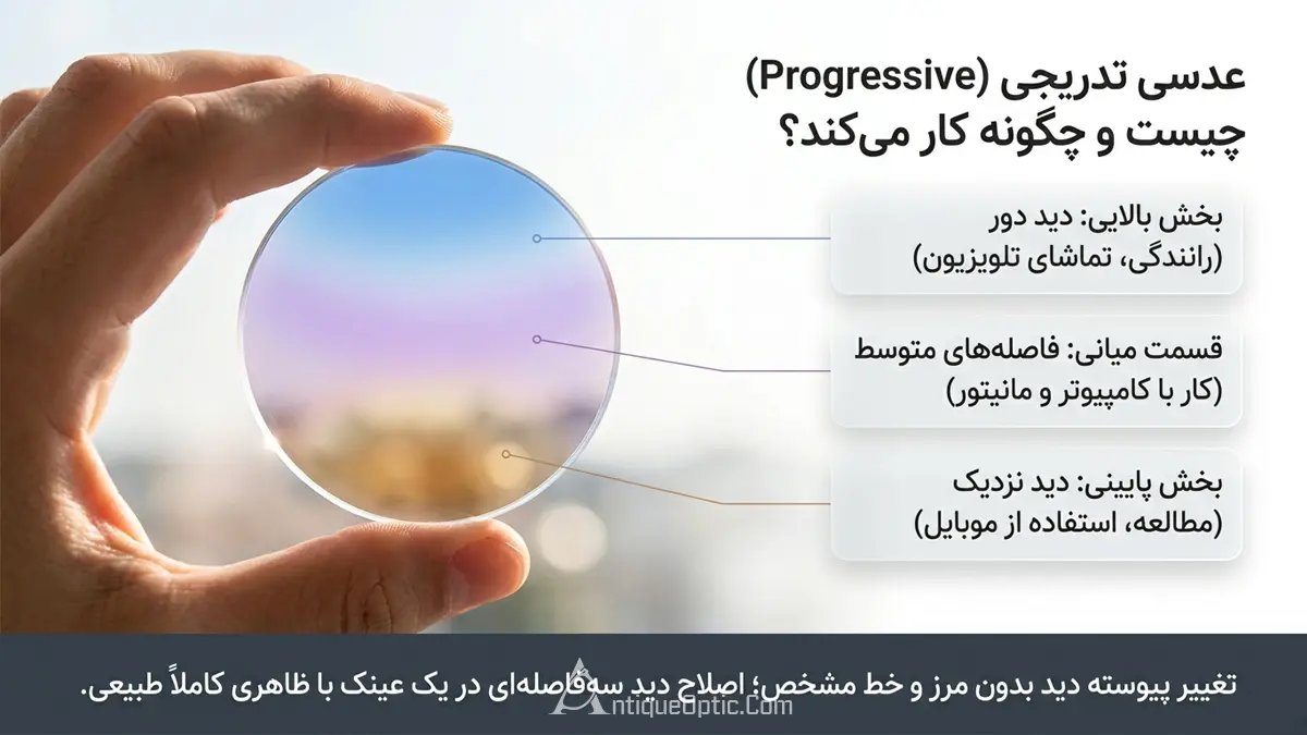 عدسی تدریجی (Progressive) چیست و چگونه کار میکند؟
